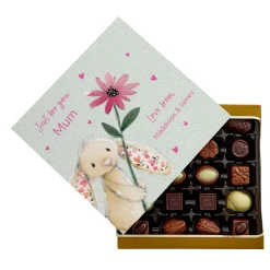 Card Factory Personalised Belgian Chocolates - Bunny With Flower