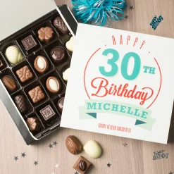 Online Personalised Belgian Chocolates - Happy 30th Birthday 30Th Birthday|Chocolate & Sweets