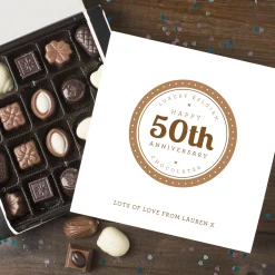 Sale Personalised Belgian Chocolates - 50th Anniversary Chocolate & Sweets|Anniversary Gifts