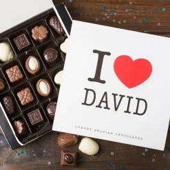 Card Factory Personalised Belgian Chocolates - I Heart You