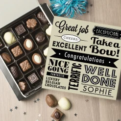 Card Factory Personalised Belgian Chocolates - Congratulations, Black & Gold