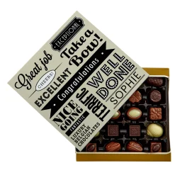 Card Factory Personalised Belgian Chocolates - Congratulations, Black & Gold