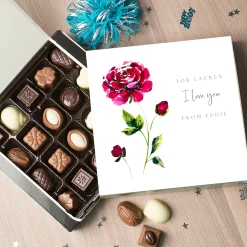 Card Factory Personalised Belgian Chocolates - I Love You Rose