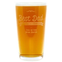 Card Factory Personalised Best Dad Pint Glass