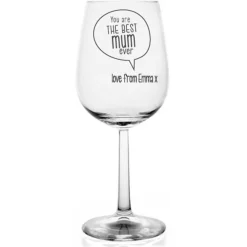 Personalised Best Mum Ever Wine Glass Personalised Glasses|Glassware