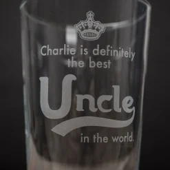Online Personalised Best Uncle Pint Glass Personalised Glasses|Glassware