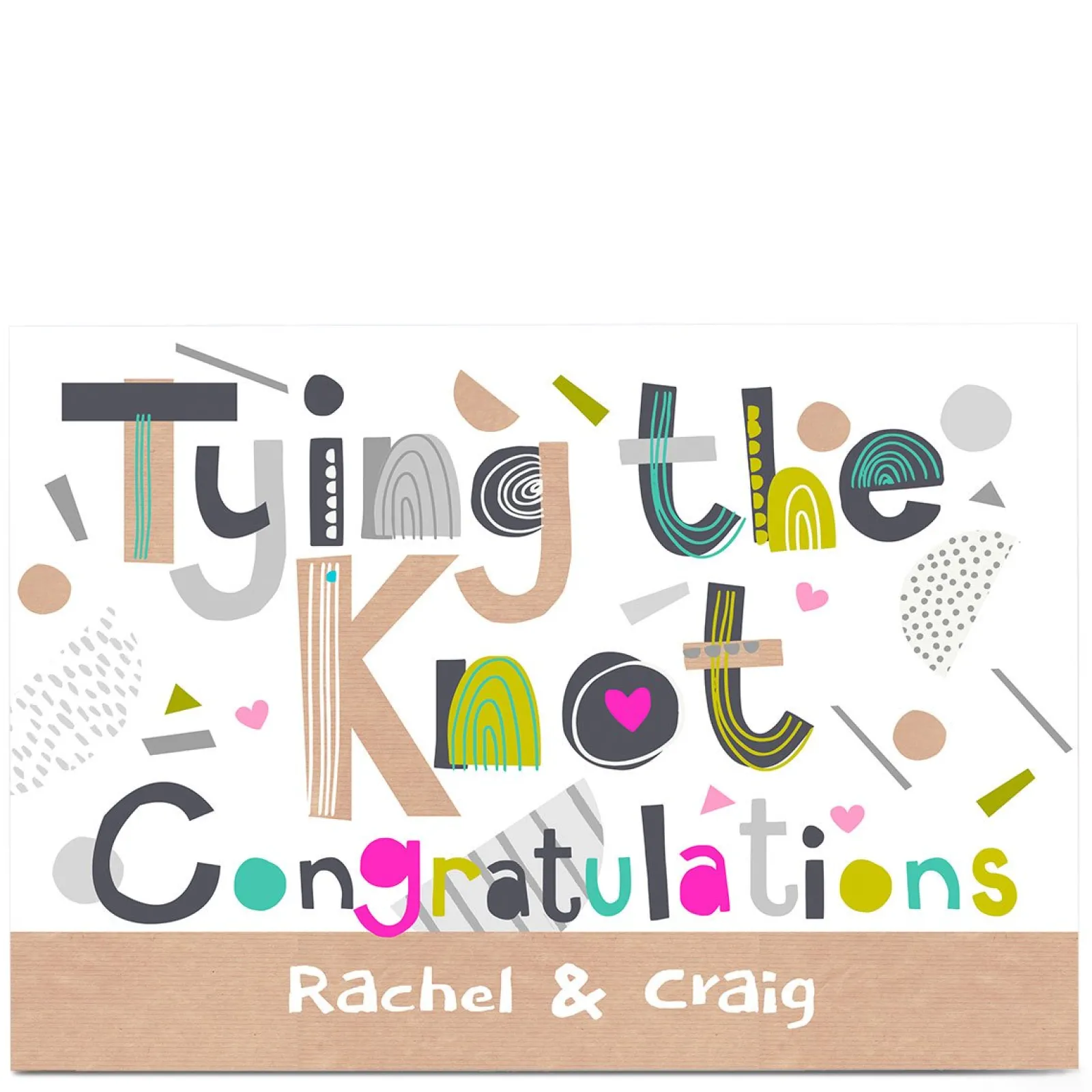 Card Factory Personalised Bev Hopwood Congratulations Card - Tying The Knot