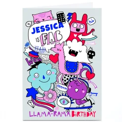 Kids Card Factory Personalised Bev Hopwood Birthday Card - Llama-Rama