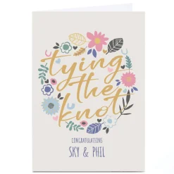 Outlet Personalised Bev Hopwood Wedding Card - Tying The Knot Florals Wedding|Birthday