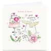Personalised Bev Hopwood Wedding Card - Pop, Fizz, Clink Wedding