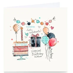Card Factory Personalised Bev Hopwood Birthday Card - Let's Celebrate!