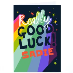 Personalised Bev Hopwood Good Luck Card - Rainbow Good Luck