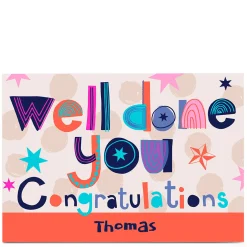 Card Factory Personalised Bev Hopwood Congratulations Card - Well Done You
