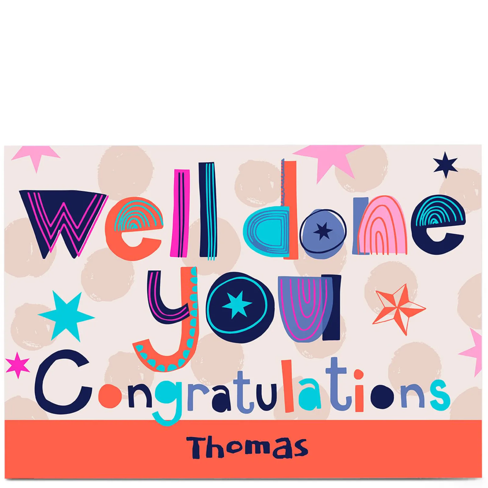 Card Factory Personalised Bev Hopwood Congratulations Card - Well Done You