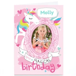 Hot Personalised Bev Hopwood Birthday Card - Unicorn Kids For Granddaughter|Granddaughter