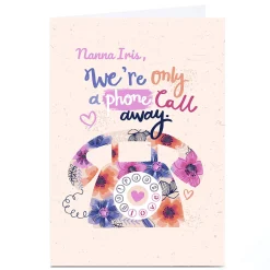 Card Factory Personalised Bev Hopwood Card - A Phone Call Away, Peach