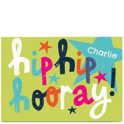 Online Personalised Bev Hopwood Card - Hip Hip Hooray New Job|Congratulations
