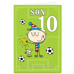 Hot Personalised Birthday Card - Football Fan Editable Age Kids For Son|Son