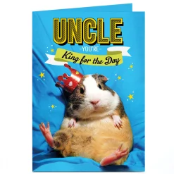 Best Personalised Birthday Card - Guinea Pig King, Uncle For Uncle|Funny