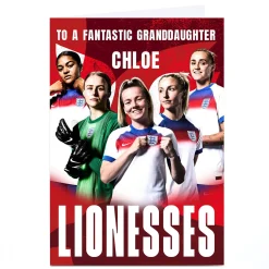 Kids Card Factory Personalised Birthday Card - Lionesses, Fantastic Granddaughter