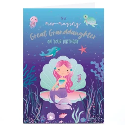Sale Personalised Birthday Card - Mer-mazing Great Granddaughter Kids For Granddaughter|Granddaughter