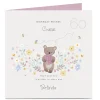 Best Personalised Birthday Card - Cousin Bear & Flowers, Editable Age 60Th Birthday|Premium Square