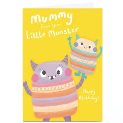 Card Factory Personalised Birthday Card - From Your Little Monster, Mummy