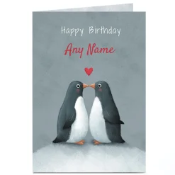 Sale Personalised Birthday Card - Penguin Love BOY For Husband|For Boyfriend