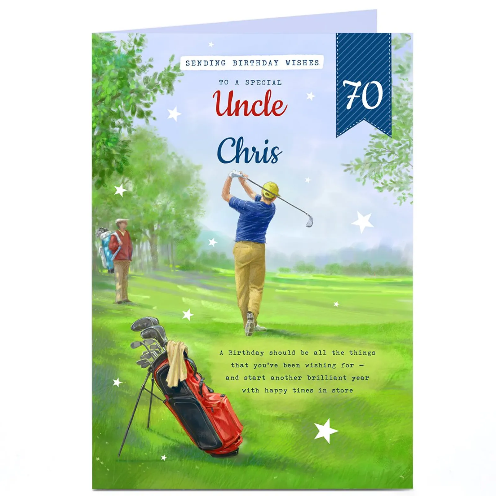 Card Factory Personalised Birthday Card -Uncle To A Special Golfer