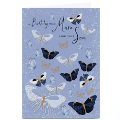 Clearance Personalised Birthday Card - Mam From Your Son Butterflies For Mum|Mum