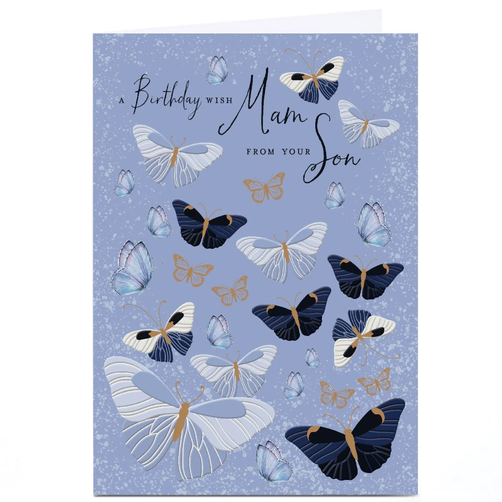 Clearance Personalised Birthday Card - Mam From Your Son Butterflies For Mum|Mum