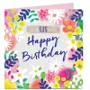 Best Personalised Birthday Card - Floral Border Nan Premium Square|Birthday