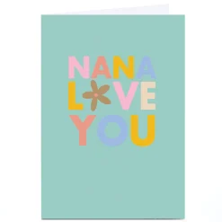 Hot Personalised Birthday Card - Nana Love You Flower Birthday|For Her
