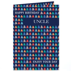 Online Personalised Birthday Card - Triangular Pattern, Uncle For Uncle|Birthday