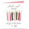 Online Personalised Birthday Card - Printed Candles Cousin, Editable Age & Recipient For Sister|For Granddaughter