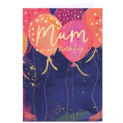 Best Personalised Birthday Card - Gold Sparkles Balloons, Mum For Mum|Mum