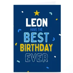 Sale Personalised Birthday Card - Navy Best Birthday Ever For Uncle|For Son