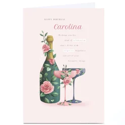 Best Personalised Birthday Card - Floral Drinks For Sister|For Niece