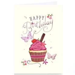 Online Personalised Birthday Card - Happy Birthday Cupcake Birthday|For Her