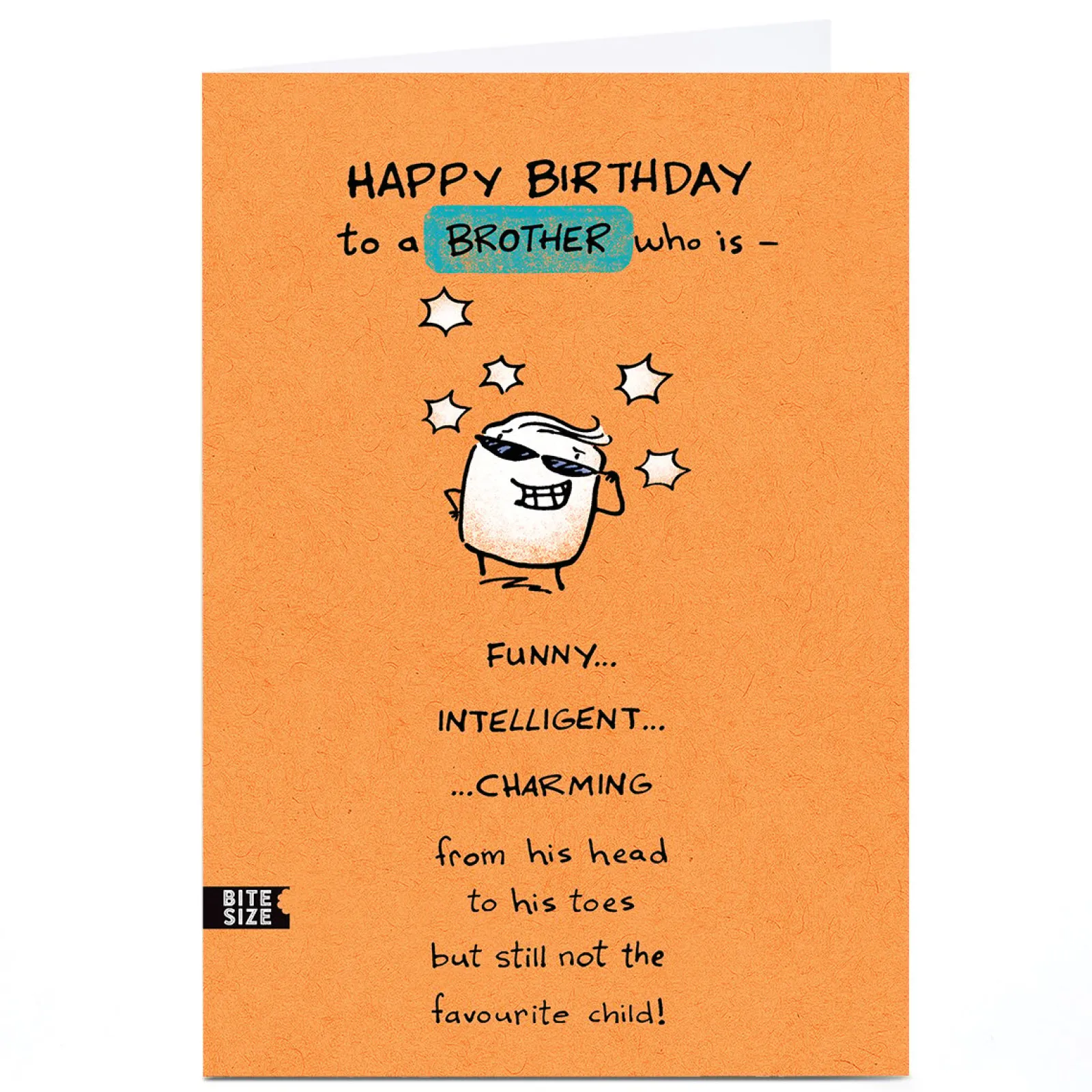 Card Factory Personalised Birthday Card - Funny Intelligent Charming, Brother