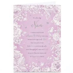 Card Factory Personalised Birthday Card - Lovely Nan Poem, Nan