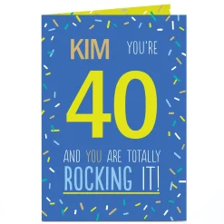 Card Factory Personalised Birthday Card - Totally Rocking It, Editable Age