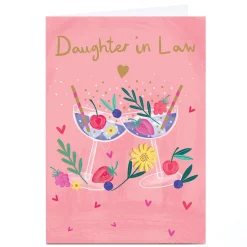 Hot Personalised Birthday Card - Pink Fruity Cocktails, Daughter-In-Law Birthday|For Her