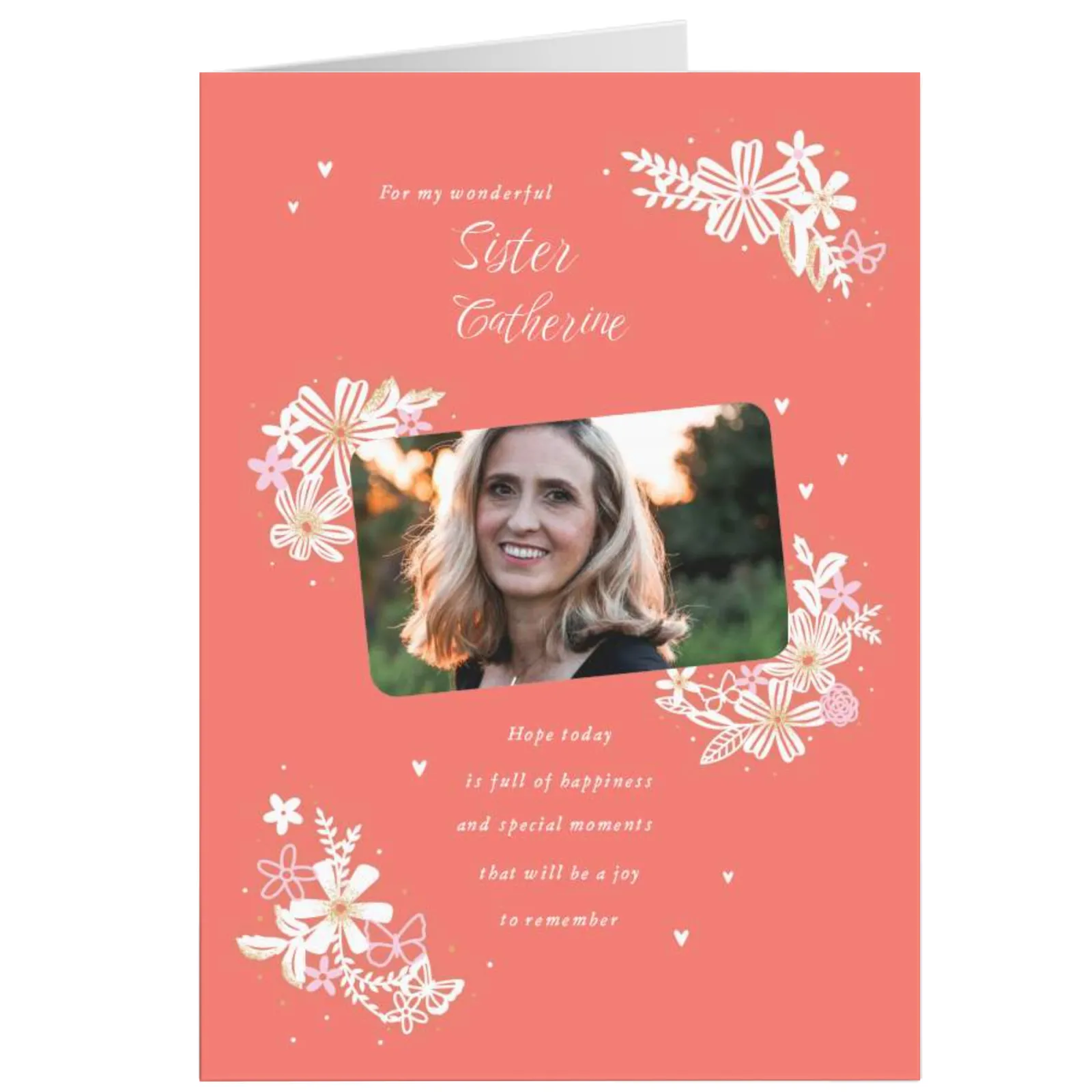 Online Personalised Birthday Card - For my wonderful Sister For Sister|Photo