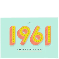 Card Factory Personalised Birthday Card - Est. 1961