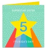 Hot Personalised Birthday Card - Star, Editable Age, Name & Message Kids For Kids|Special Age
