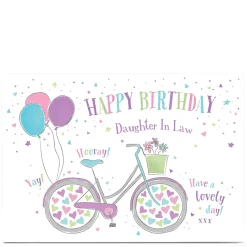 New Personalised Birthday Card - Bike & Hearts Daughter in Law Birthday|For Her