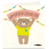 Online Personalised Birthday Card - Bear & Banner, Goddaughter Kids For Kids|Birthday