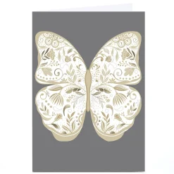 Kids Card Factory Personalised Birthday Card - Gold Butterfly