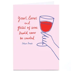 Online Personalised Birthday Card - Wine Glass Never Be Counted For Friend|Funny